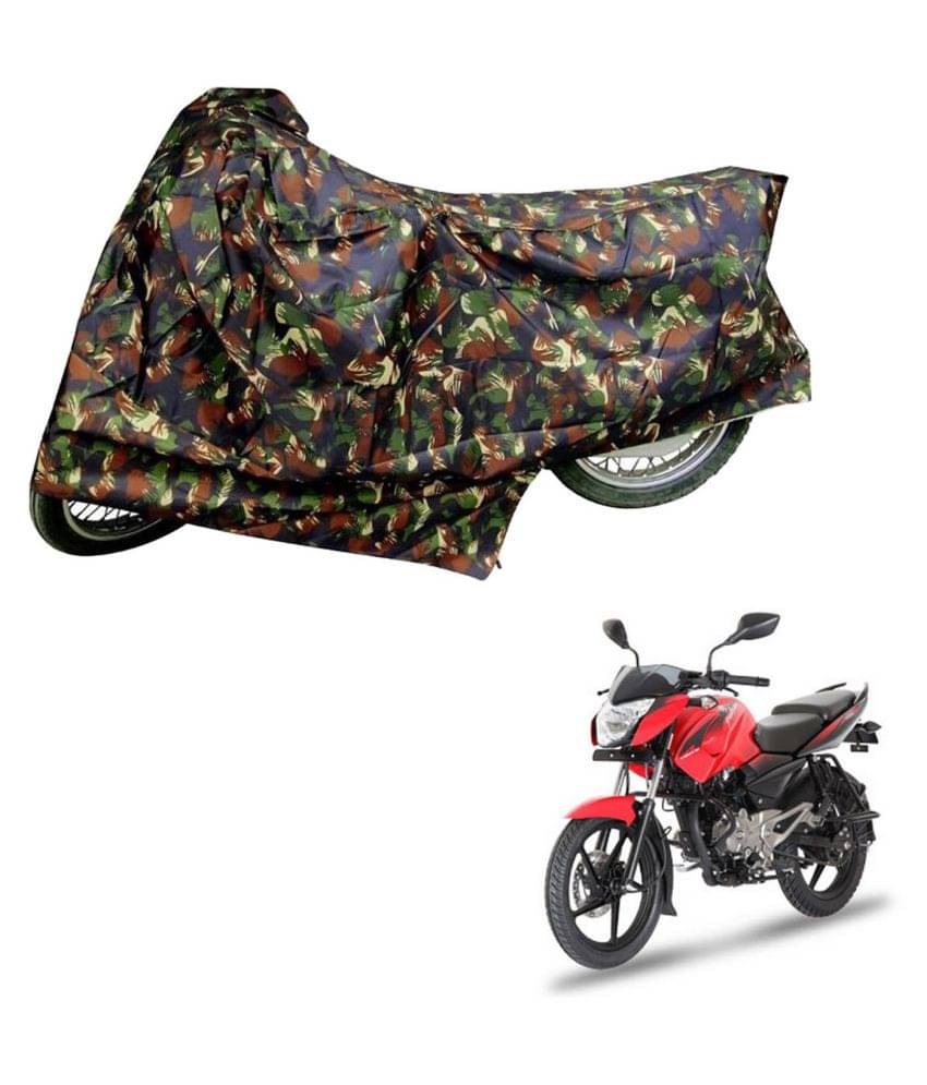     			AutoRetail Dust Proof Two Wheeler Polyster Cover for Bajaj Pulsar 135 LS (Mirror Pocket, Jungle Color)