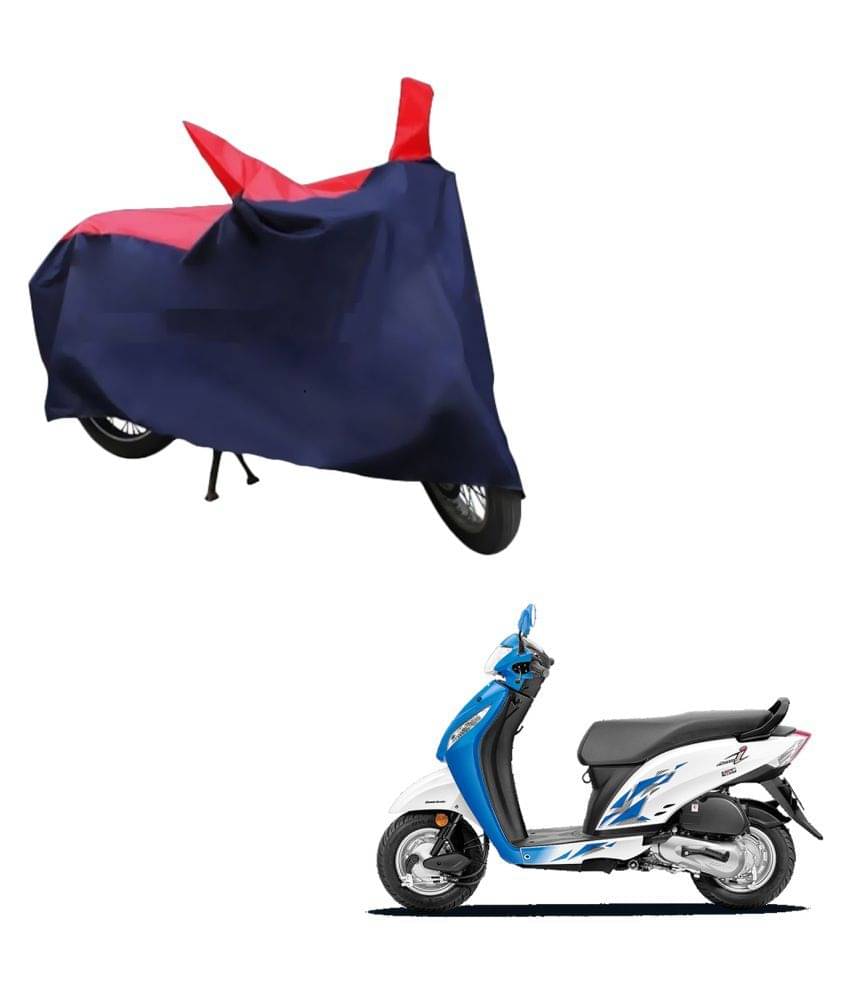     			AutoRetail Dust Proof Two Wheeler Polyster Cover for Honda Activa i (Mirror Pocket, Red and Blue Color)
