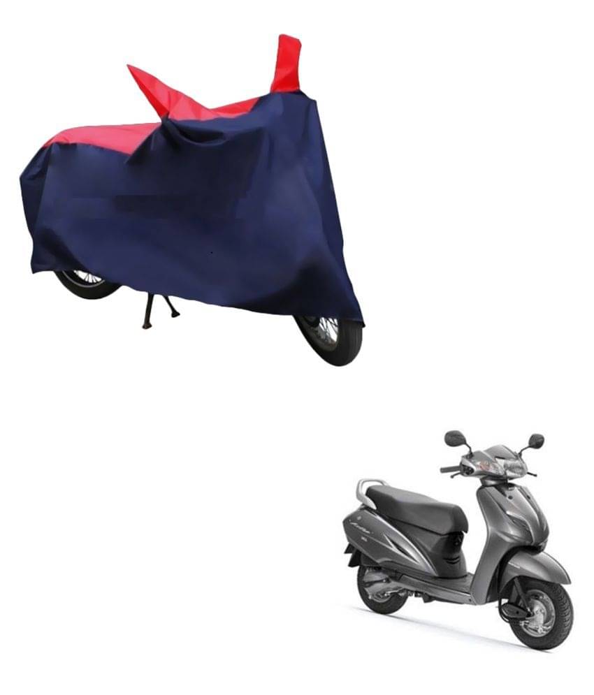     			AutoRetail Dust Proof Two Wheeler Polyster Cover for Honda Activa 3G (Mirror Pocket, Red and Blue Color)