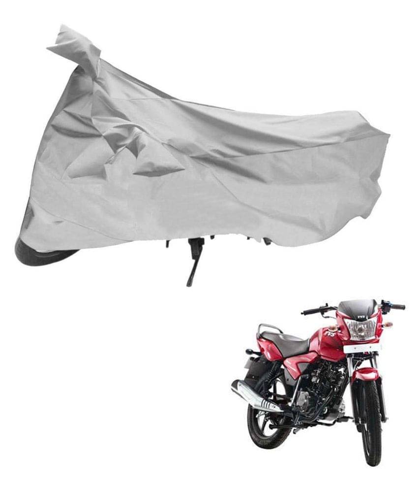     			AutoRetail Dust Proof Two Wheeler Polyster Cover for TVS Jive (Mirror Pocket, Silver Color)