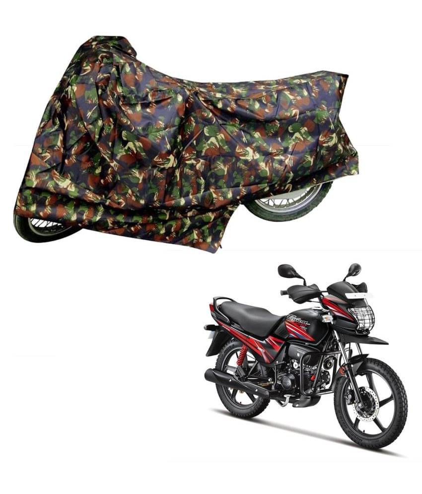     			AutoRetail Dust Proof Two Wheeler Polyster Cover for Hero Passion Pro TR (Mirror Pocket, Jungle Color)