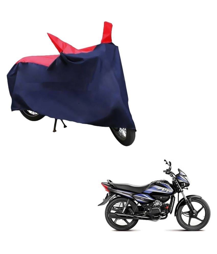     			AutoRetail Dust Proof Two Wheeler Polyster Cover for Hero Splendor NXG (Mirror Pocket, Red and Blue Color)