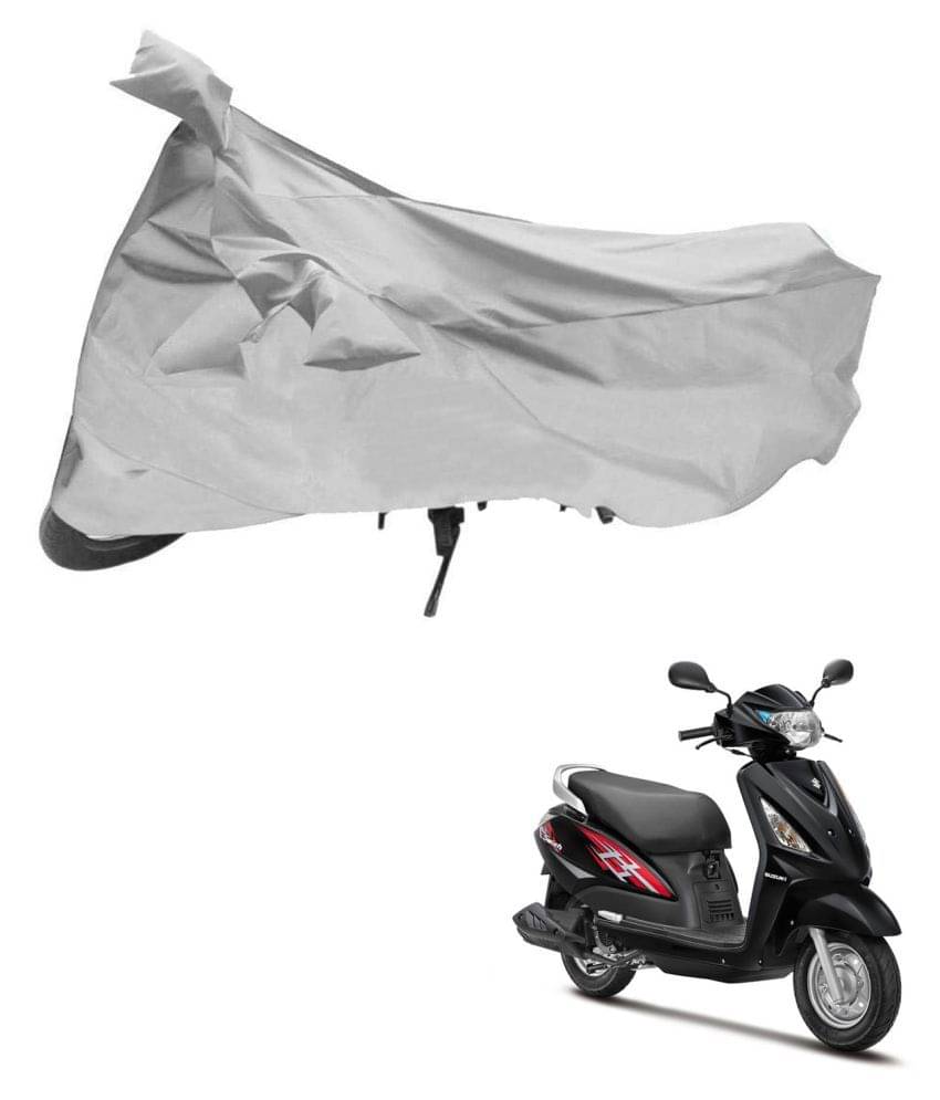     			AutoRetail Dust Proof Two Wheeler Polyster Cover for Suzuki Swish 125 Facelift (Mirror Pocket, Silver Color)