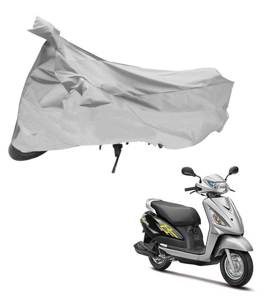     			AutoRetail Dust Proof Two Wheeler Polyster Cover for Suzuki Access Swish (Mirror Pocket, Silver Color)