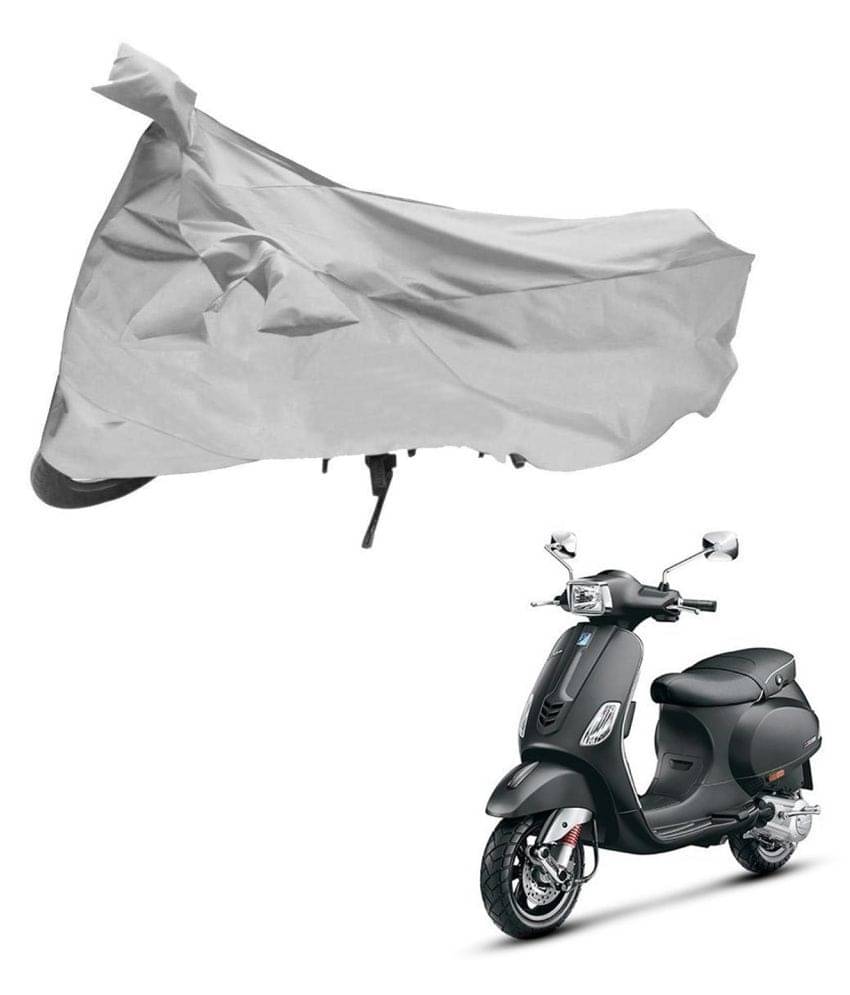     			AutoRetail Dust Proof Two Wheeler Polyster Cover for Piaggio Vespa VX (Mirror Pocket, Silver Color)