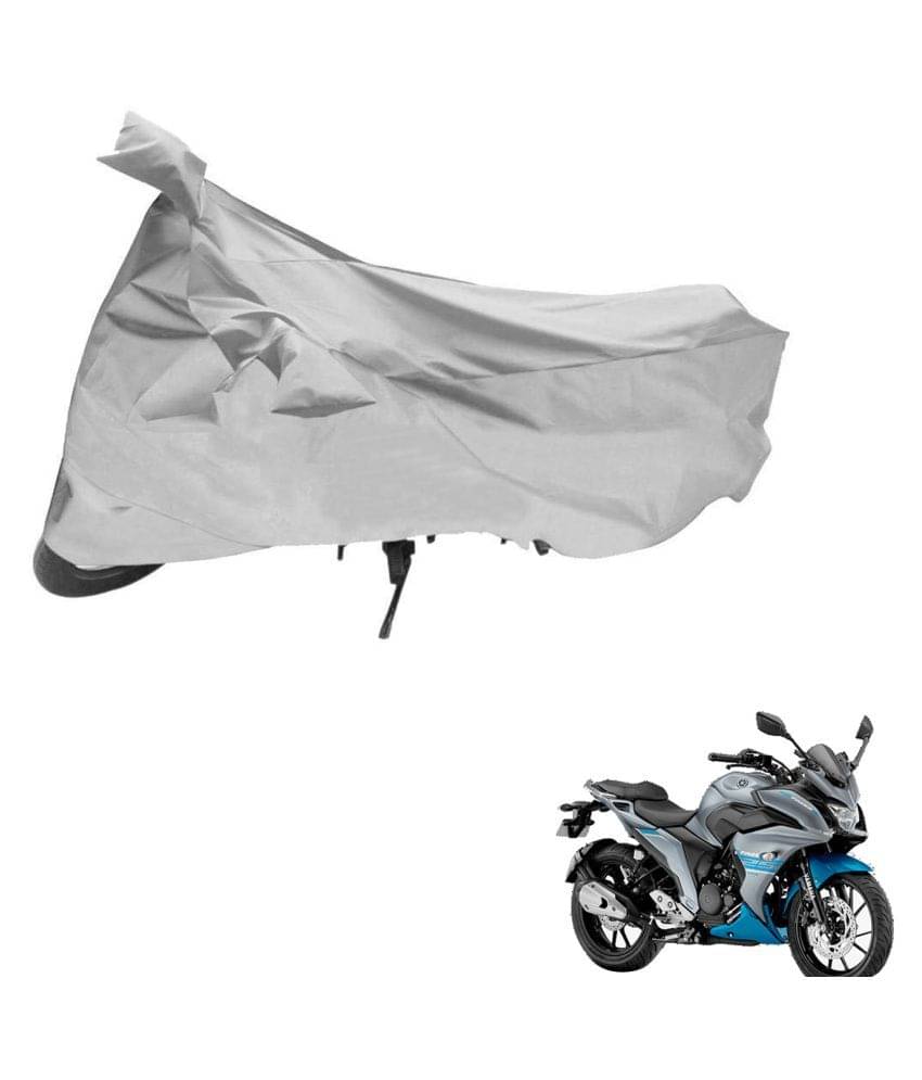     			AutoRetail Dust Proof Two Wheeler Polyster Cover for Yamaha Fazer (Mirror Pocket, Silver Color)