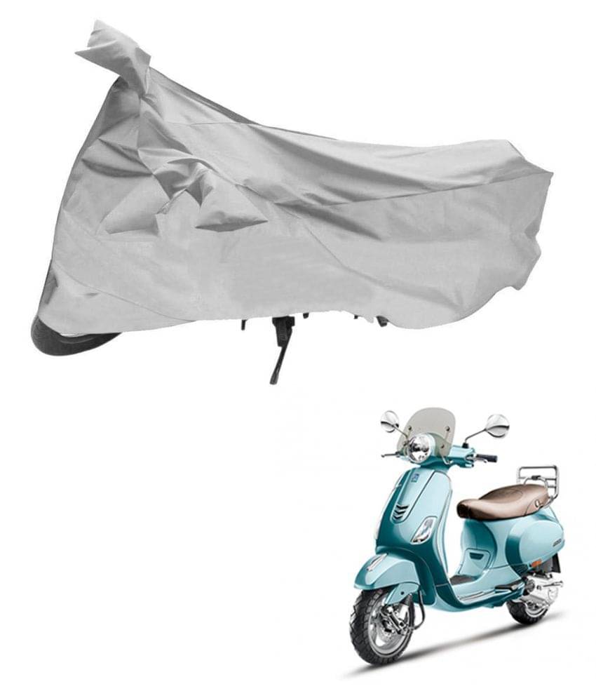     			AutoRetail Dust Proof Two Wheeler Polyster Cover for Piaggio Vespa VXl 150 (Mirror Pocket, Silver Color)