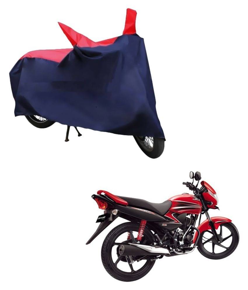     			AutoRetail Dust Proof Two Wheeler Polyster Cover for Honda Dream Yuga (Mirror Pocket, Red and Blue Color)