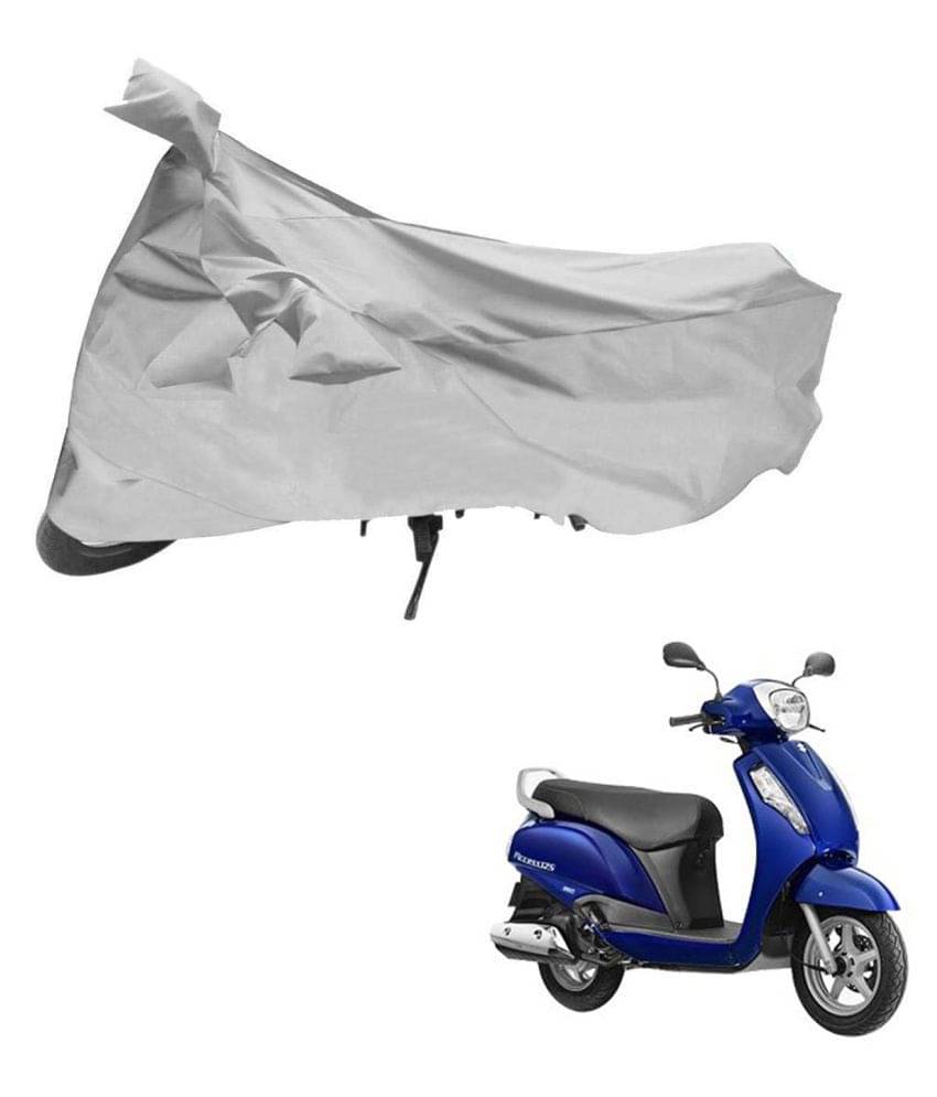     			AutoRetail Dust Proof Two Wheeler Polyster Cover for Suzuki Access (Mirror Pocket, Silver Color)