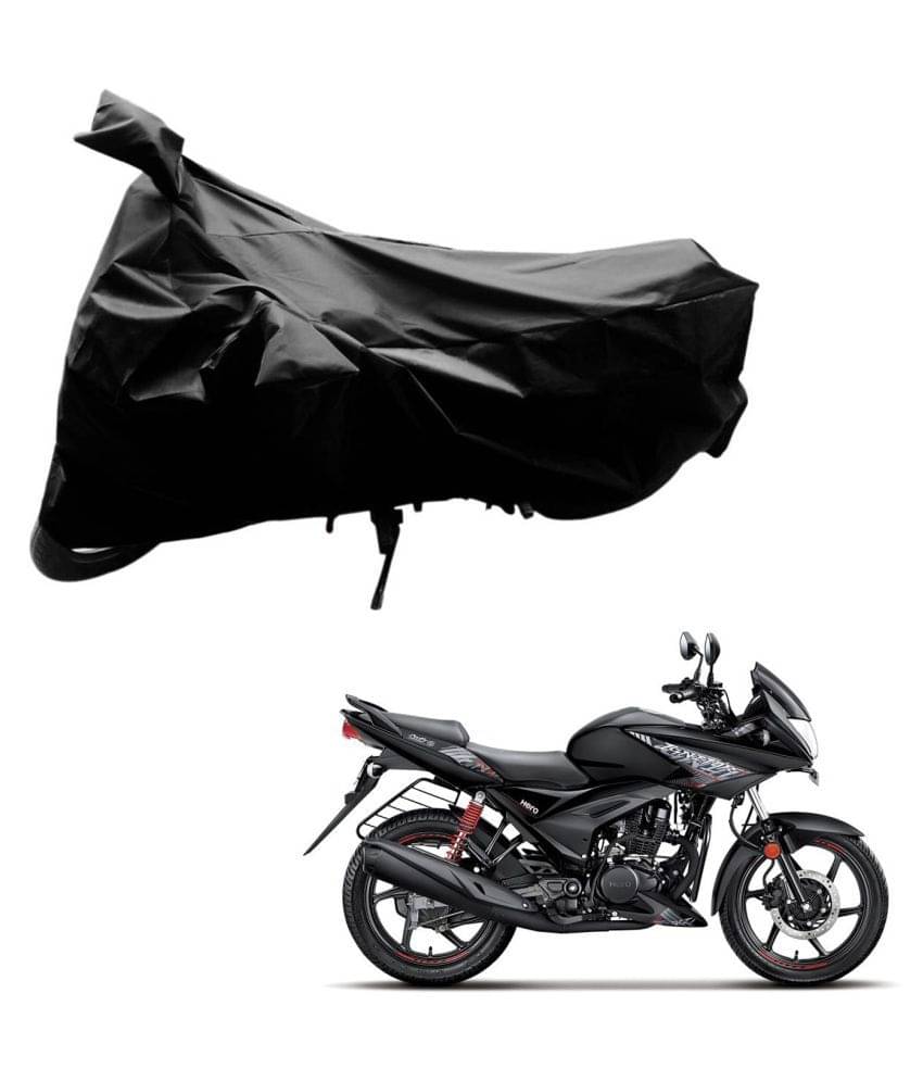     			AutoRetail Dust Proof Two Wheeler Polyster Cover for Hero Ignitor (Mirror Pocket, Black Color)
