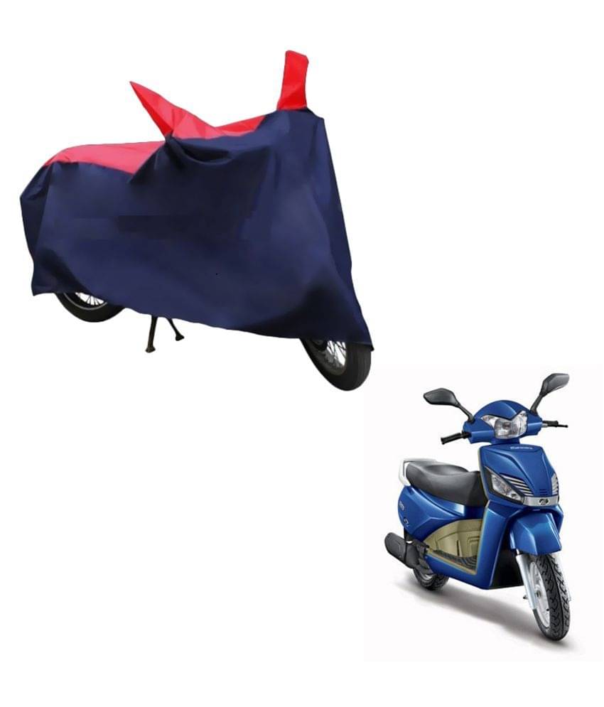     			AutoRetail Dust Proof Two Wheeler Polyster Cover for Mahindra Gusto (Mirror Pocket, Red and Blue Color)