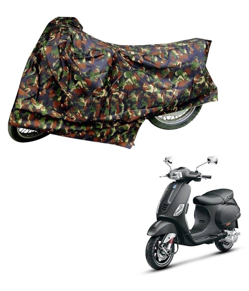    			AutoRetail Dust Proof Two Wheeler Polyster Cover for Piaggio Vespa VX (Mirror Pocket, Jungle Color)