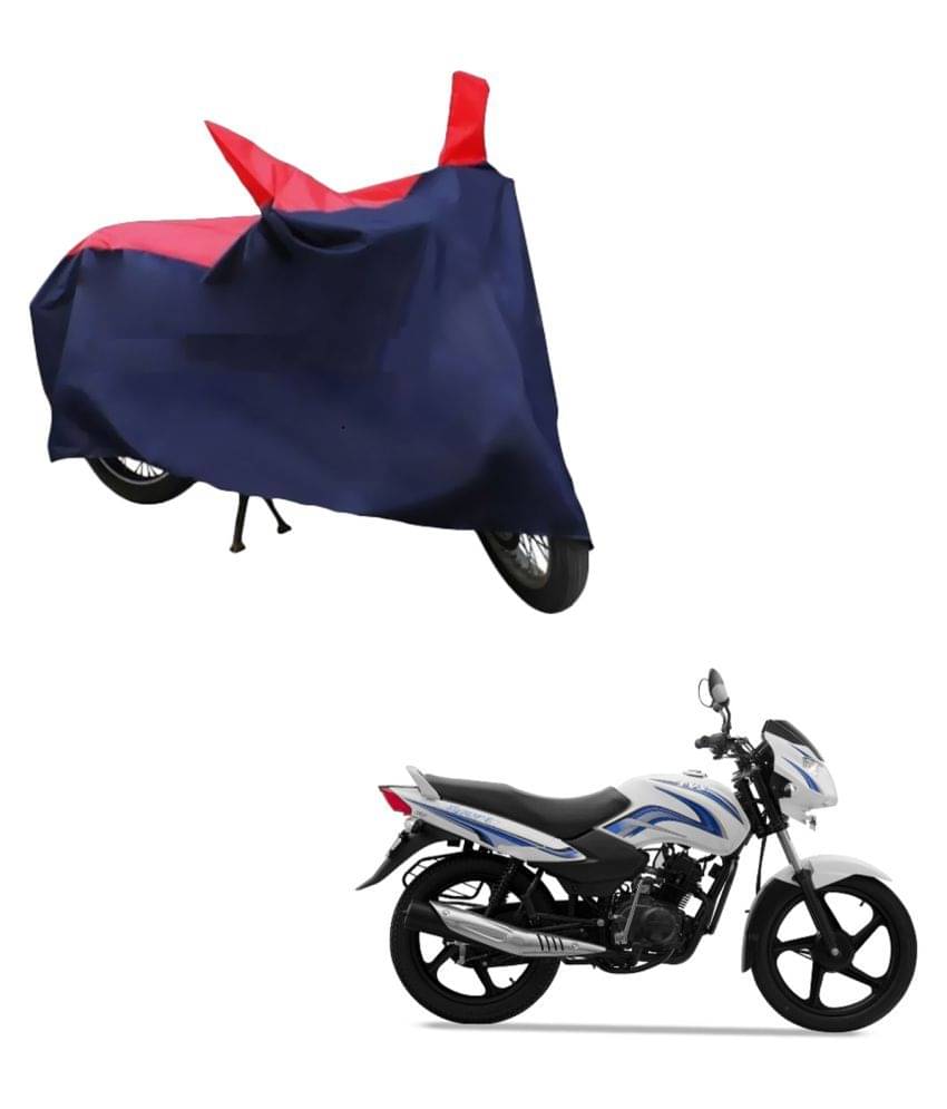     			AutoRetail Dust Proof Two Wheeler Polyster Cover for TVS Star Sport (Mirror Pocket, Red and Blue Color)