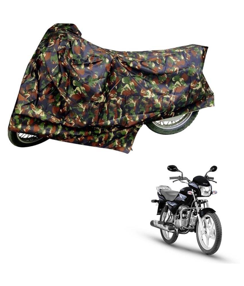     			AutoRetail Dust Proof Two Wheeler Polyster Cover for Hero Splendor Pro (Mirror Pocket, Jungle Color)
