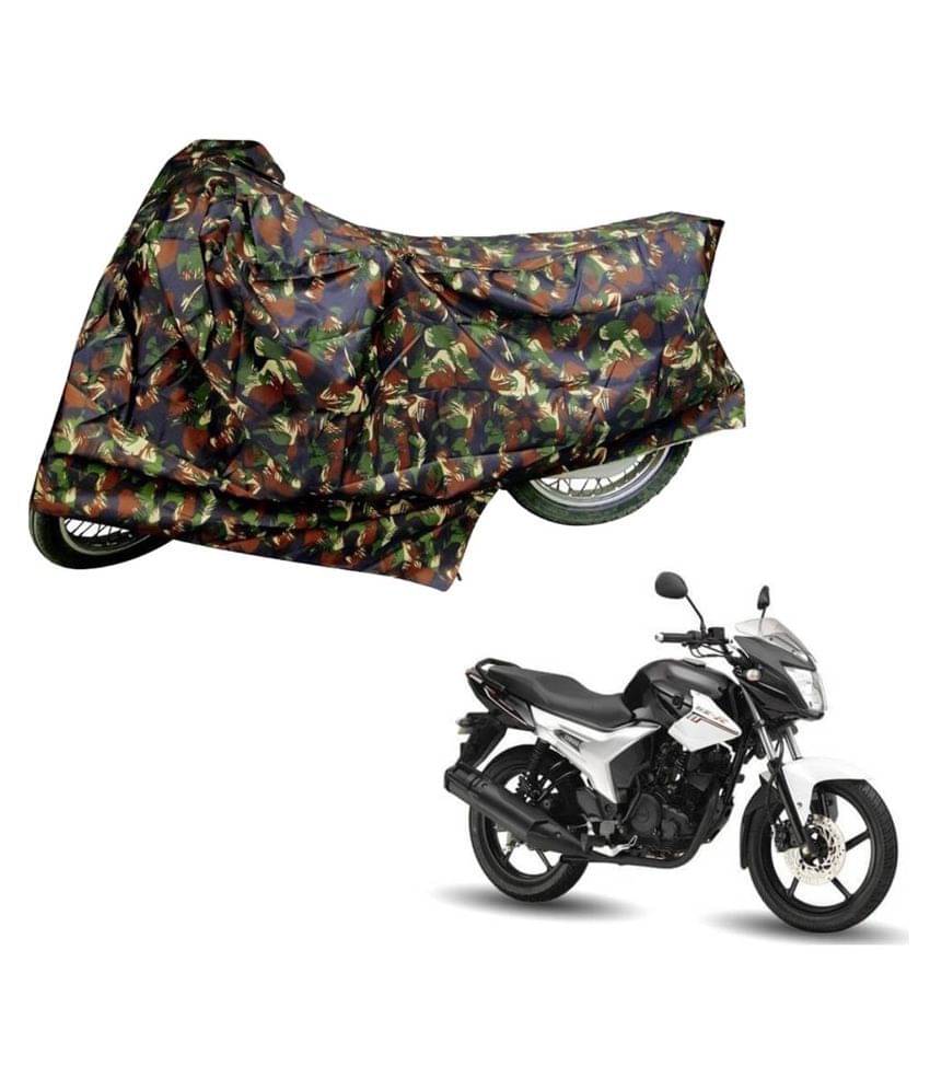    			AutoRetail Dust Proof Two Wheeler Polyster Cover for Yamaha SZ-R (Mirror Pocket, Jungle Color)