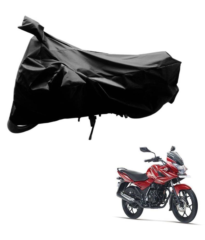     			AutoRetail Dust Proof Two Wheeler Polyster Cover for Bajaj DisPolyster Cover 150F (Mirror Pocket, Black Color)