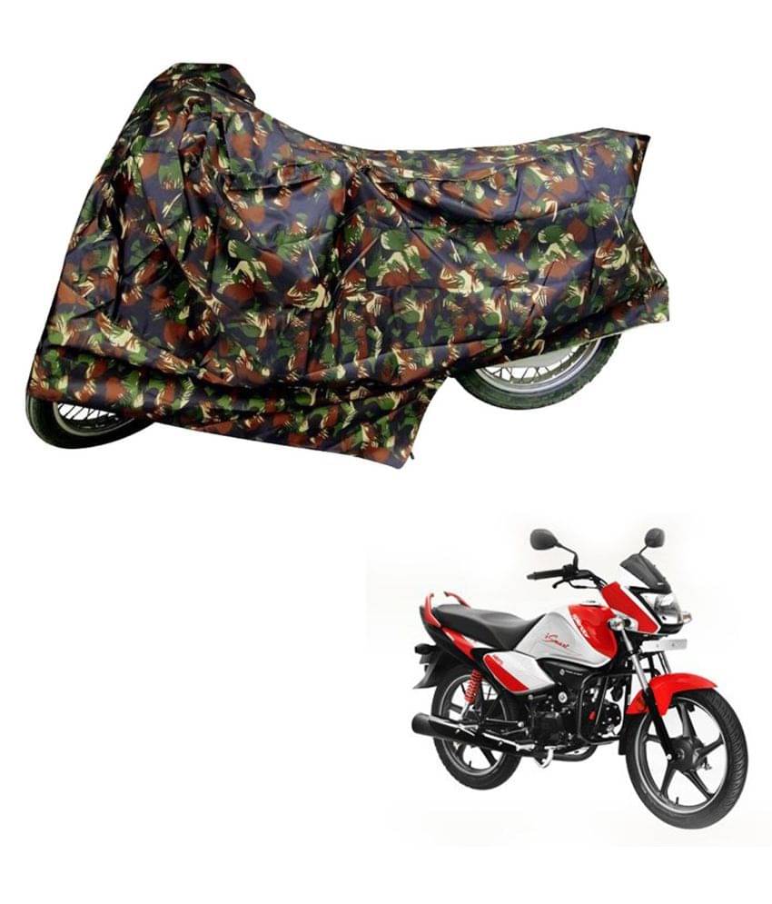     			AutoRetail Dust Proof Two Wheeler Polyster Cover for Hero Splendor I Smart (Mirror Pocket, Jungle Color)