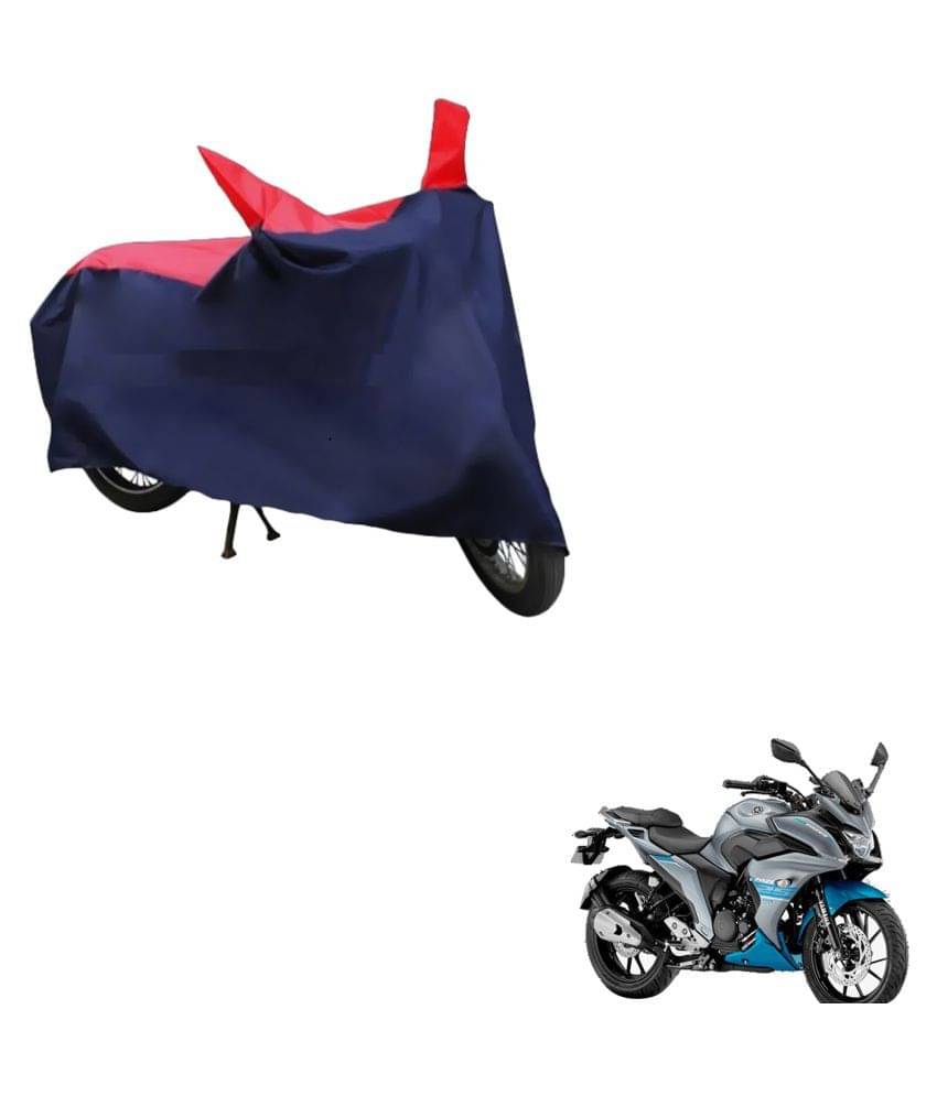     			AutoRetail Dust Proof Two Wheeler Polyster Cover for Yamaha Fazer (Mirror Pocket, Red and Blue Color)