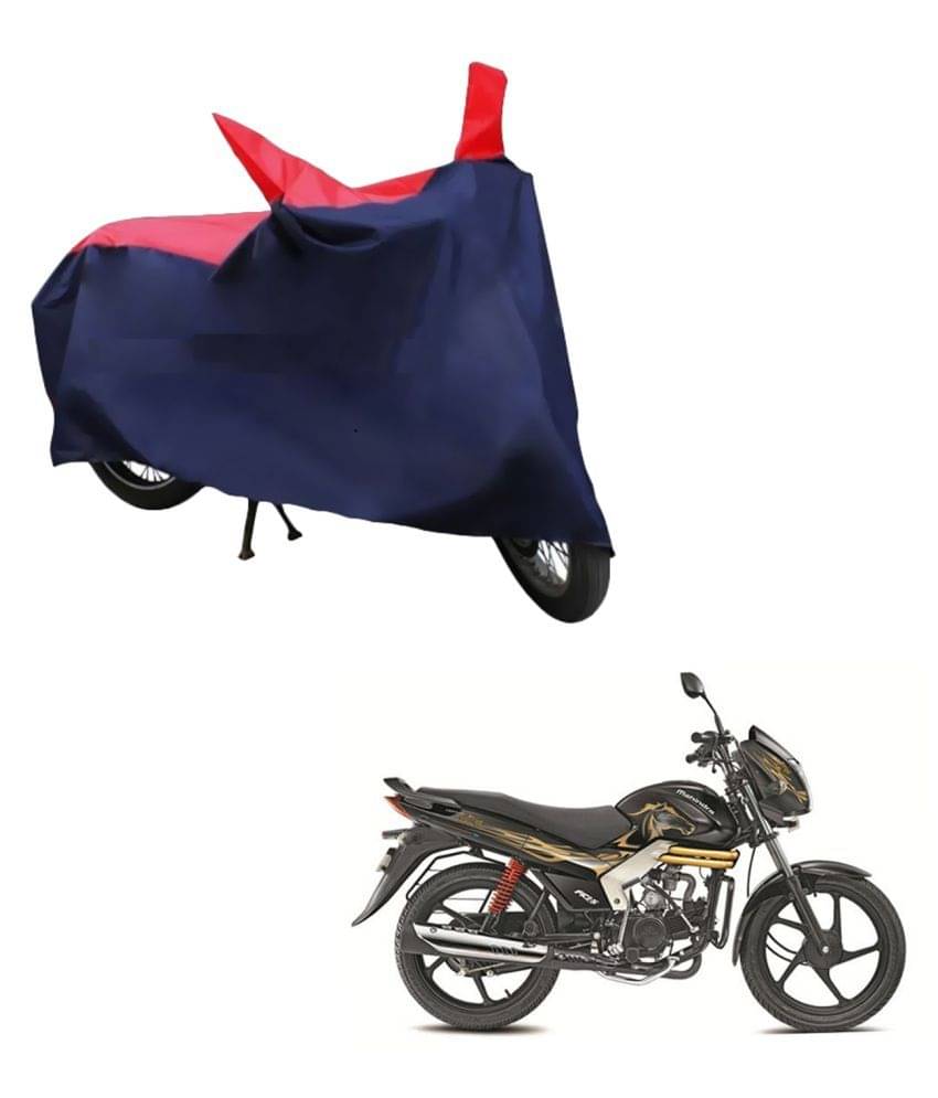     			AutoRetail Dust Proof Two Wheeler Polyster Cover for Mahindra Centuro (Mirror Pocket, Red and Blue Color)