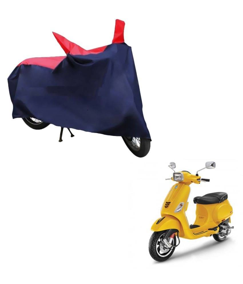     			AutoRetail Dust Proof Two Wheeler Polyster Cover for Piaggio Vespa SXL 150 (Mirror Pocket, Red and Blue Color)