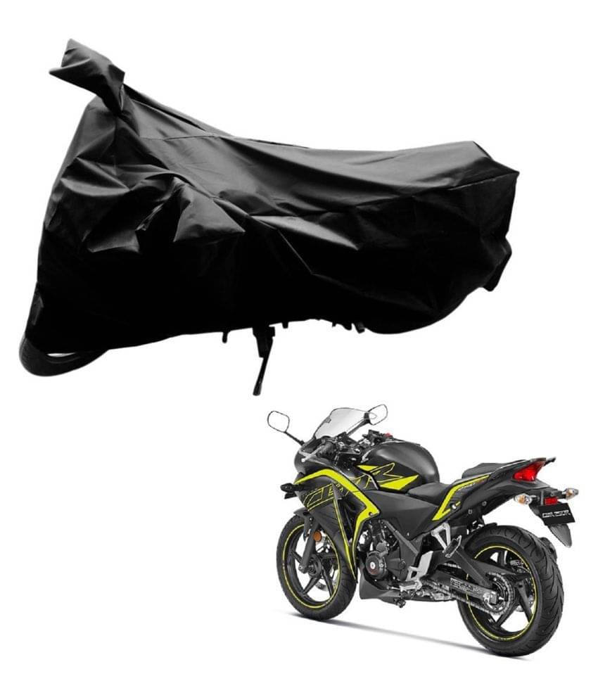     			AutoRetail Dust Proof Two Wheeler Polyster Cover for Honda CBR 250R (Mirror Pocket, Black Color)