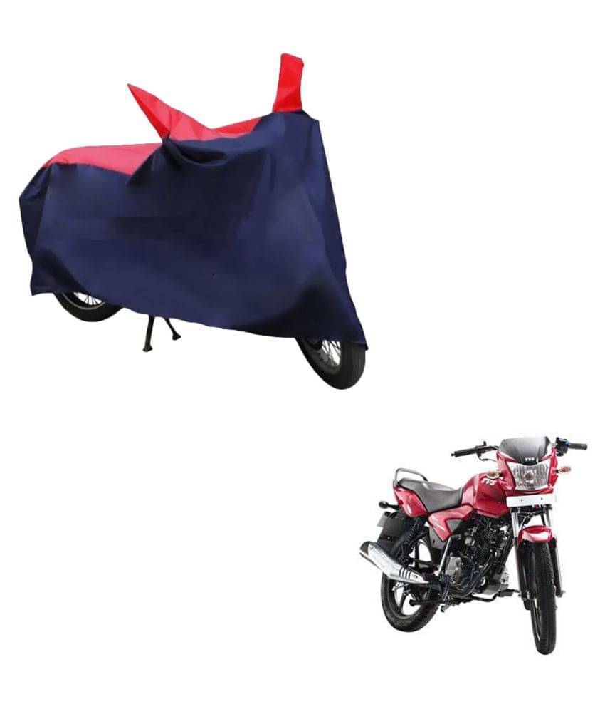     			AutoRetail Dust Proof Two Wheeler Polyster Cover for TVS Jive (Mirror Pocket, Red and Blue Color)