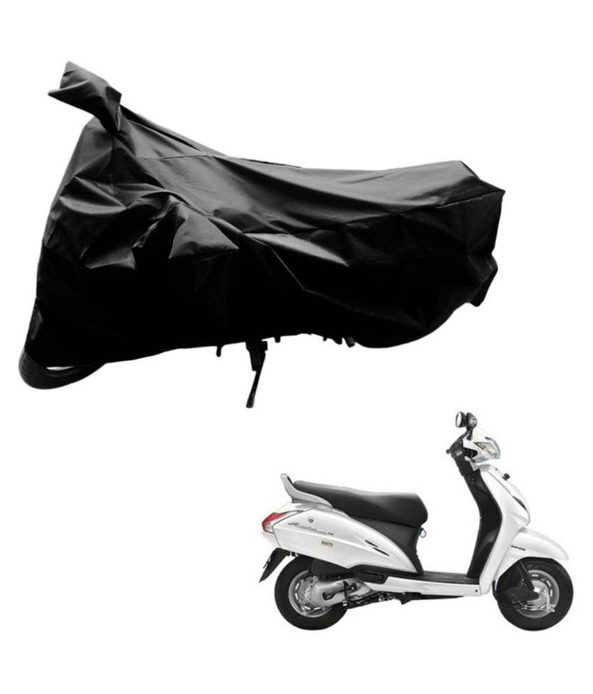     			AutoRetail Dust Proof Two Wheeler Polyster Cover for Honda Activa (Mirror Pocket, Black Color)