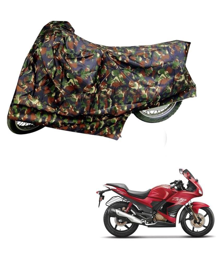     			AutoRetail Dust Proof Two Wheeler Polyster Cover for Hero Karizma (Mirror Pocket, Jungle Color)
