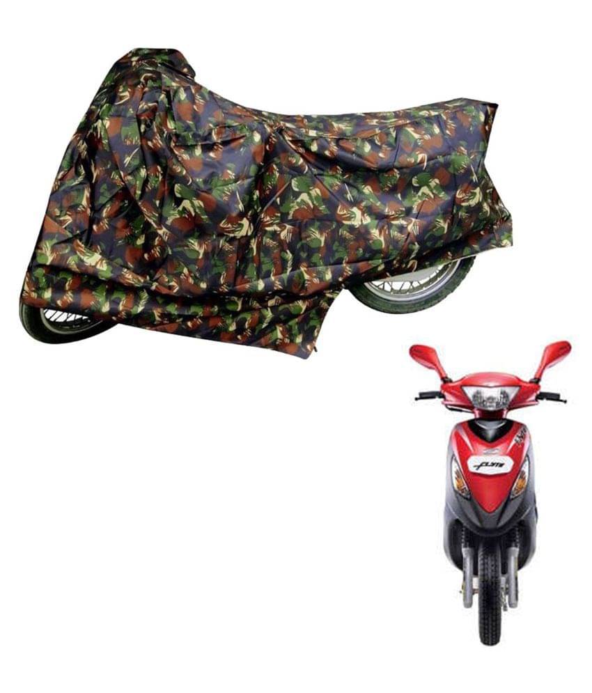     			AutoRetail Dust Proof Two Wheeler Polyster Cover for Mahindra Flyte (Mirror Pocket, Jungle Color)