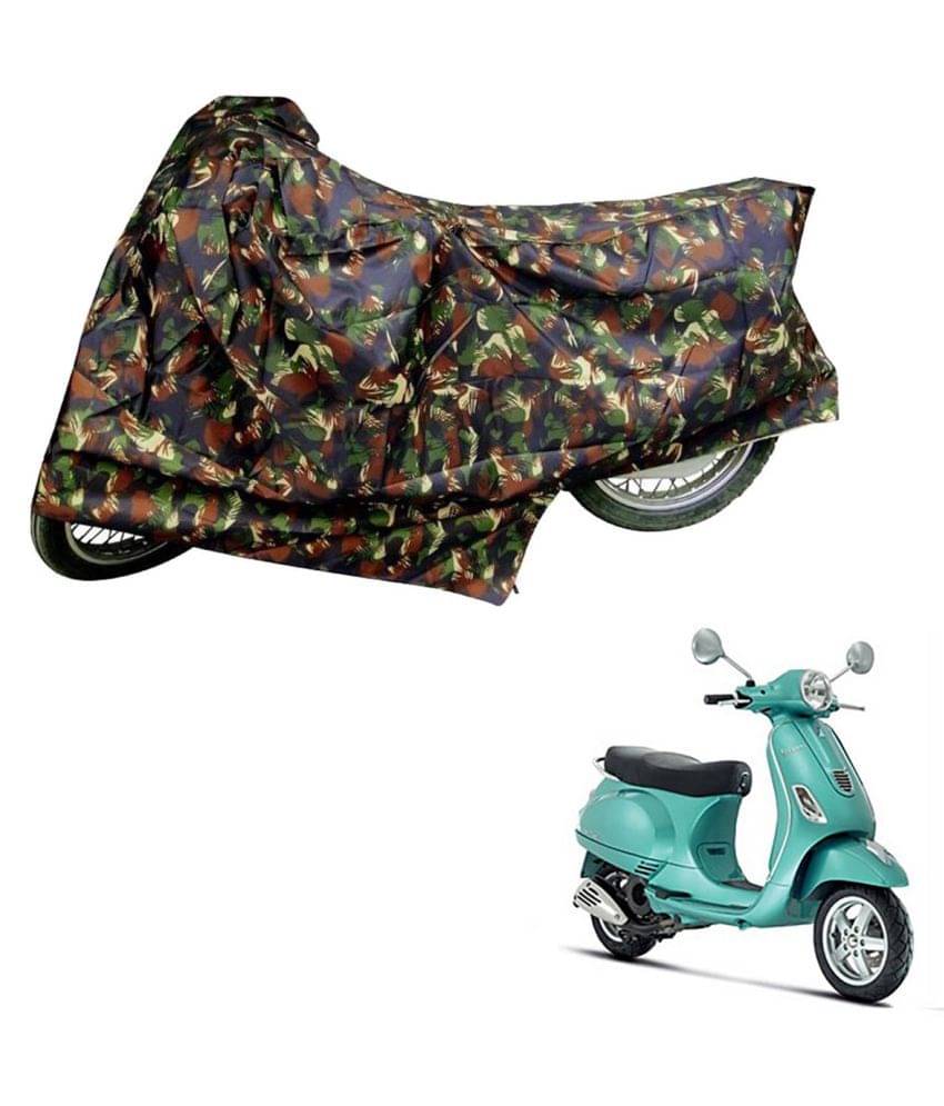     			AutoRetail Dust Proof Two Wheeler Polyster Cover for Mahindra Vespa Lx (Mirror Pocket, Jungle Color)