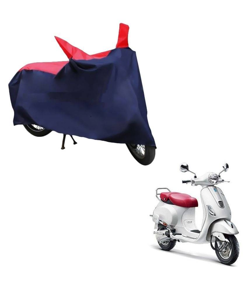     			AutoRetail Dust Proof Two Wheeler Polyster Cover for Piaggio Vespa Elegante (Mirror Pocket, Red and Blue Color)
