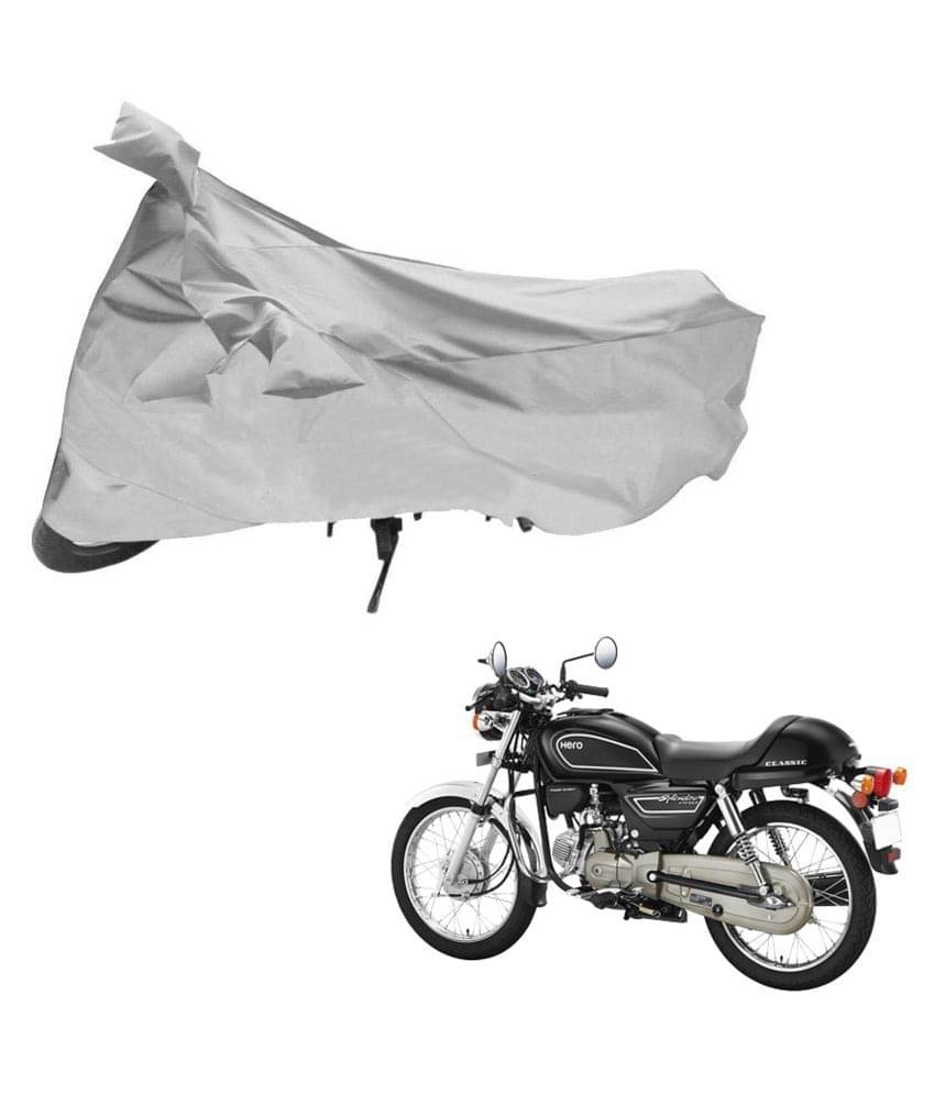     			AutoRetail Dust Proof Two Wheeler Polyster Cover for Hero Splendor Pro Classic (Mirror Pocket, Silver Color)