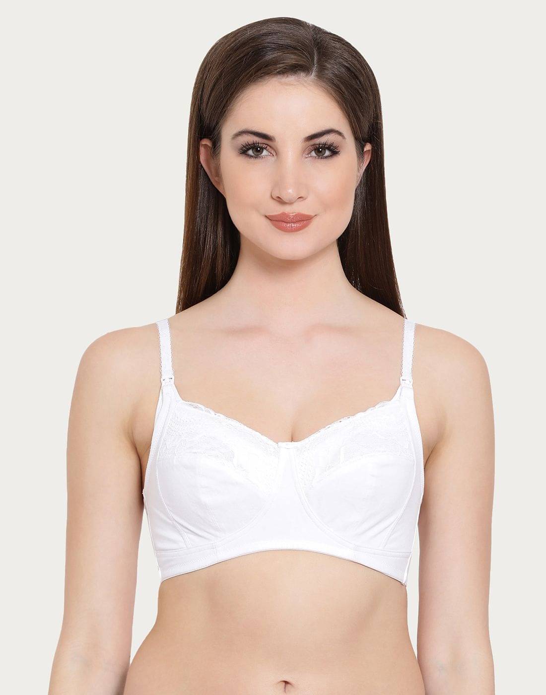 Clovia Cotton Plunge Bra - White Clovia Cotton Plunge Bra - White