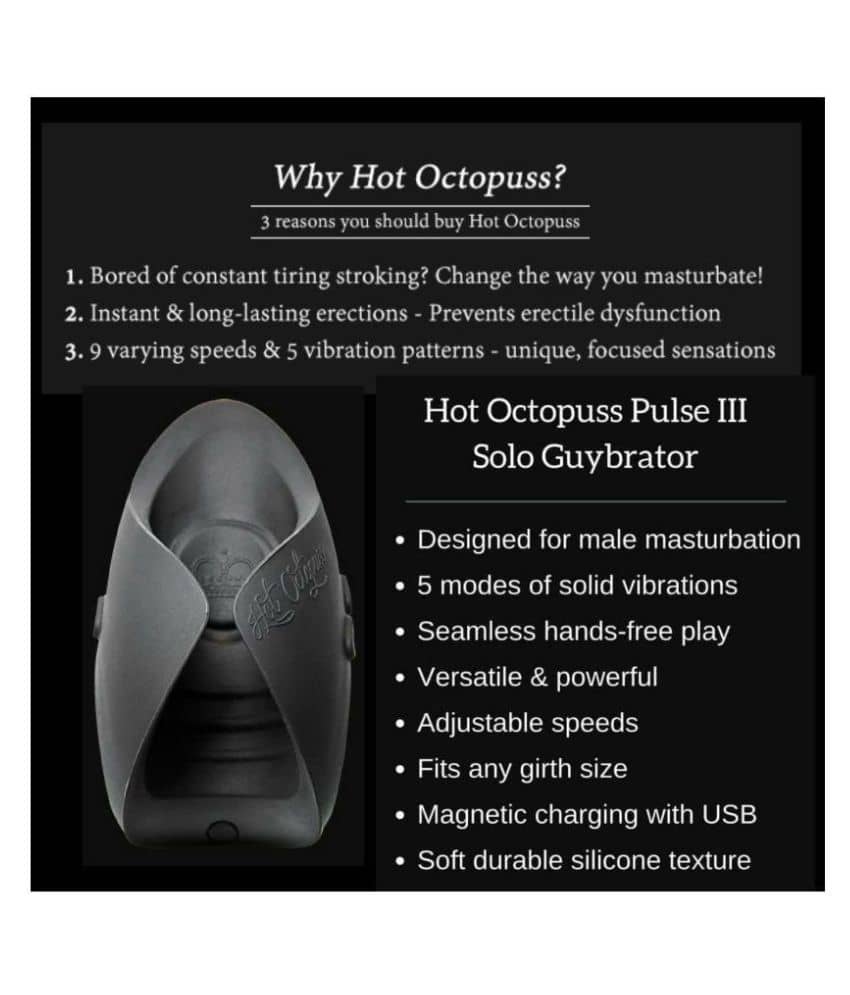 Hot Octopuss Pulse III Solo Pleasure Masturbator Stroker Vibrator For Men  Imported From United Kingdom
