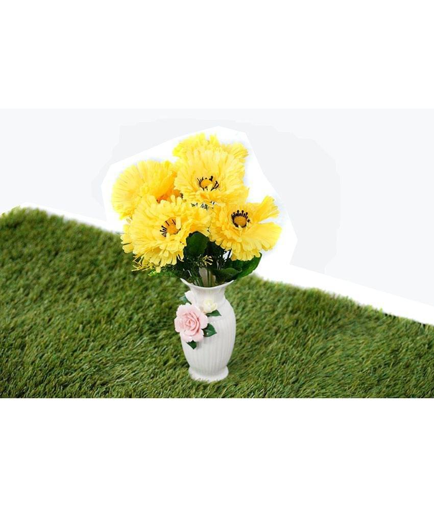     			YUTIRITI Daisy Yellow Artificial Flowers Bunch - Pack of 7