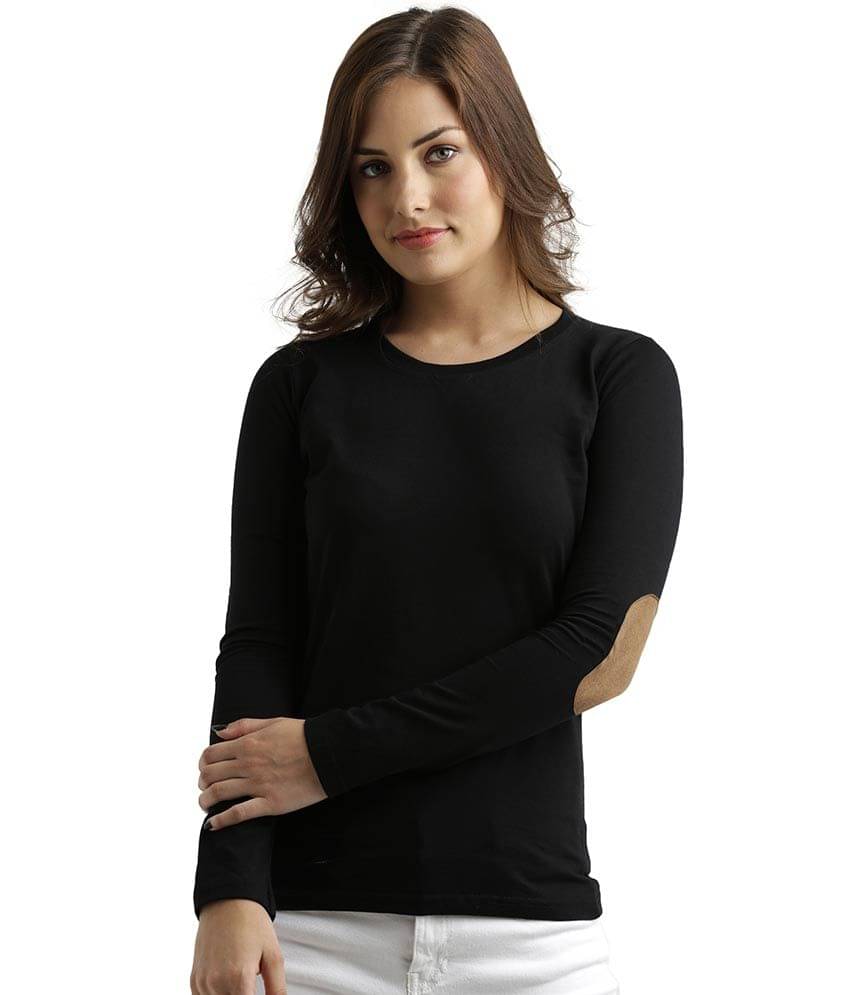 Miss Chase Women's Cotton Regular Top ( Black ) Miss Chase Women's Cotton Regular Top ( Black )