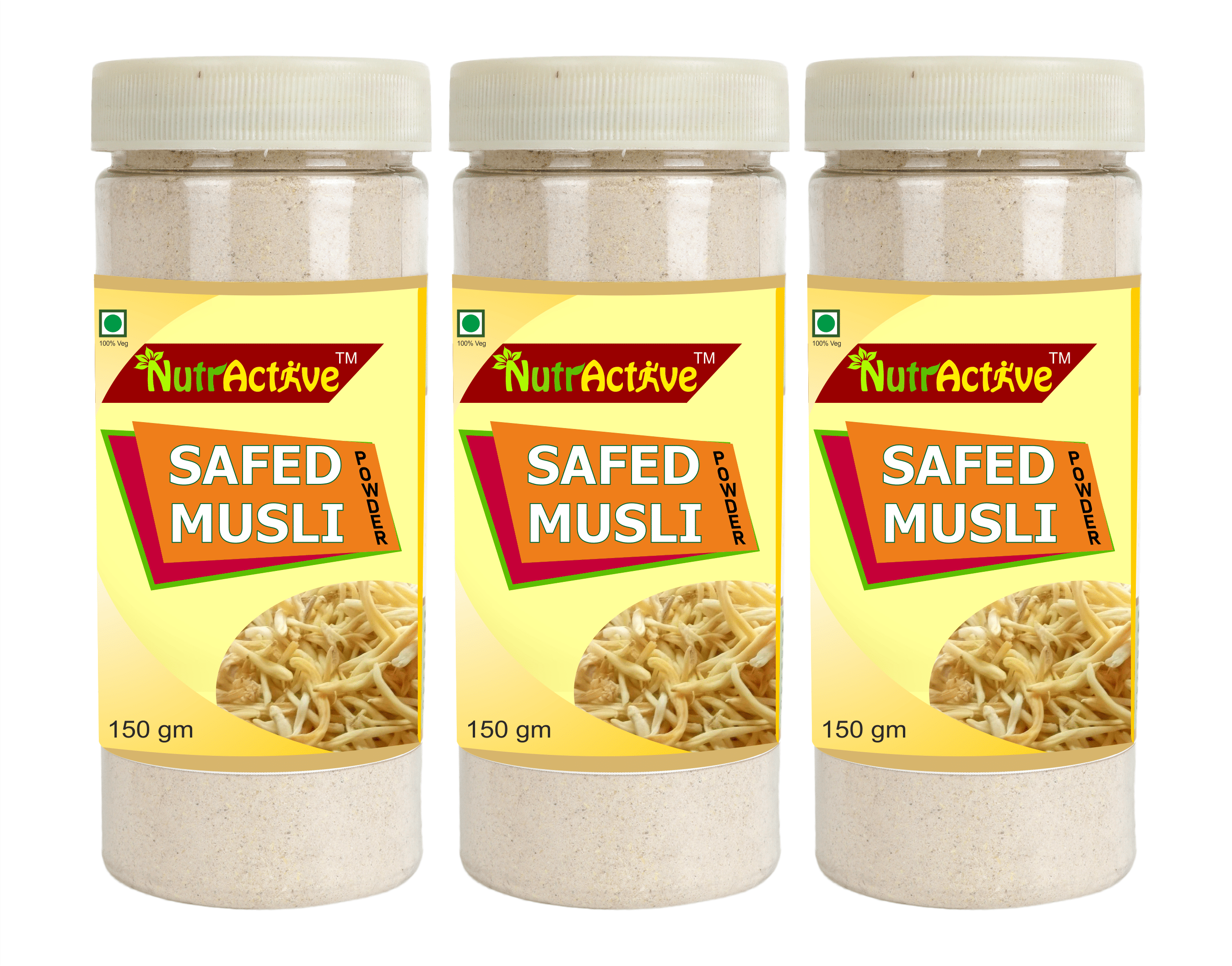 NutrActive safed mulsi powder 450 gm Natural Vanilla Multivitamins Powder Pack of 3 NutrActive safed mulsi powder 450 gm Natural Vanilla Multivitamins Powder Pack of 3