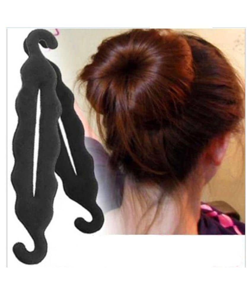 FOK 1 pc Hair Sponge Styling Tool Clip In Hair Extension BLACK