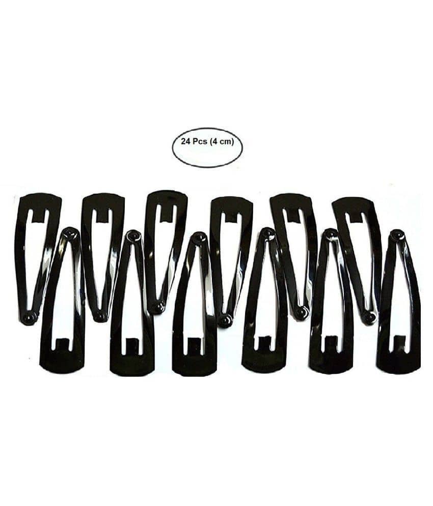 FOK Set of 24 Pcs-12 Pairs (4 cm) Black Metal Triangular Tik Tak Hair Pins - Jewellery Sets | Buy online on ZillyBuy