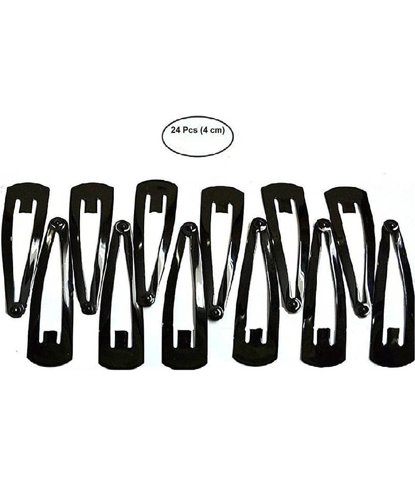 FOK Set of 24 Pcs-12 Pairs (4 cm) Black Metal Triangular Tik Tak Hair Pins - Jewellery Sets | Buy online on ZillyBuy