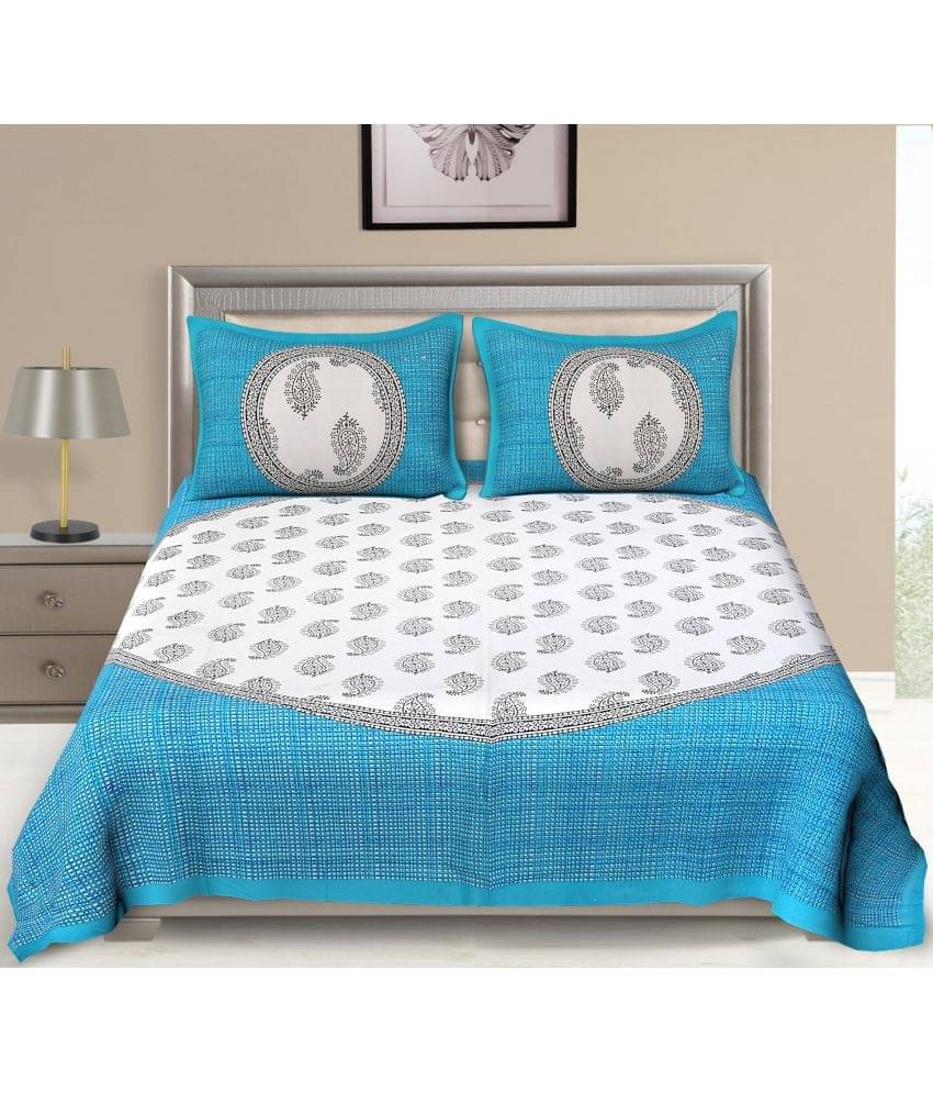     			Uniqchoice Cotton Double Bedsheet ( Turquoise )