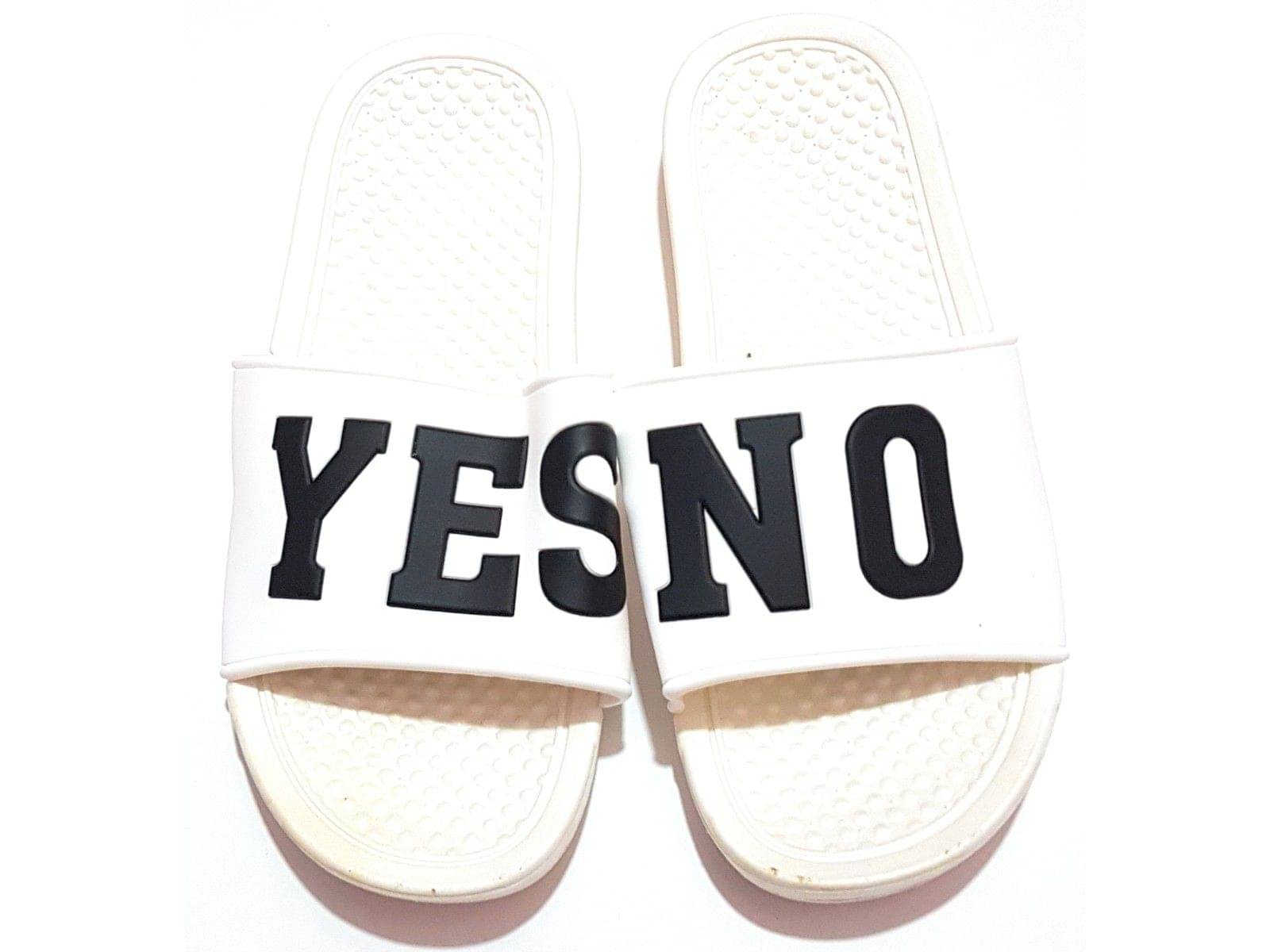     			Pampys Angel YesNo White Slide Flip flop