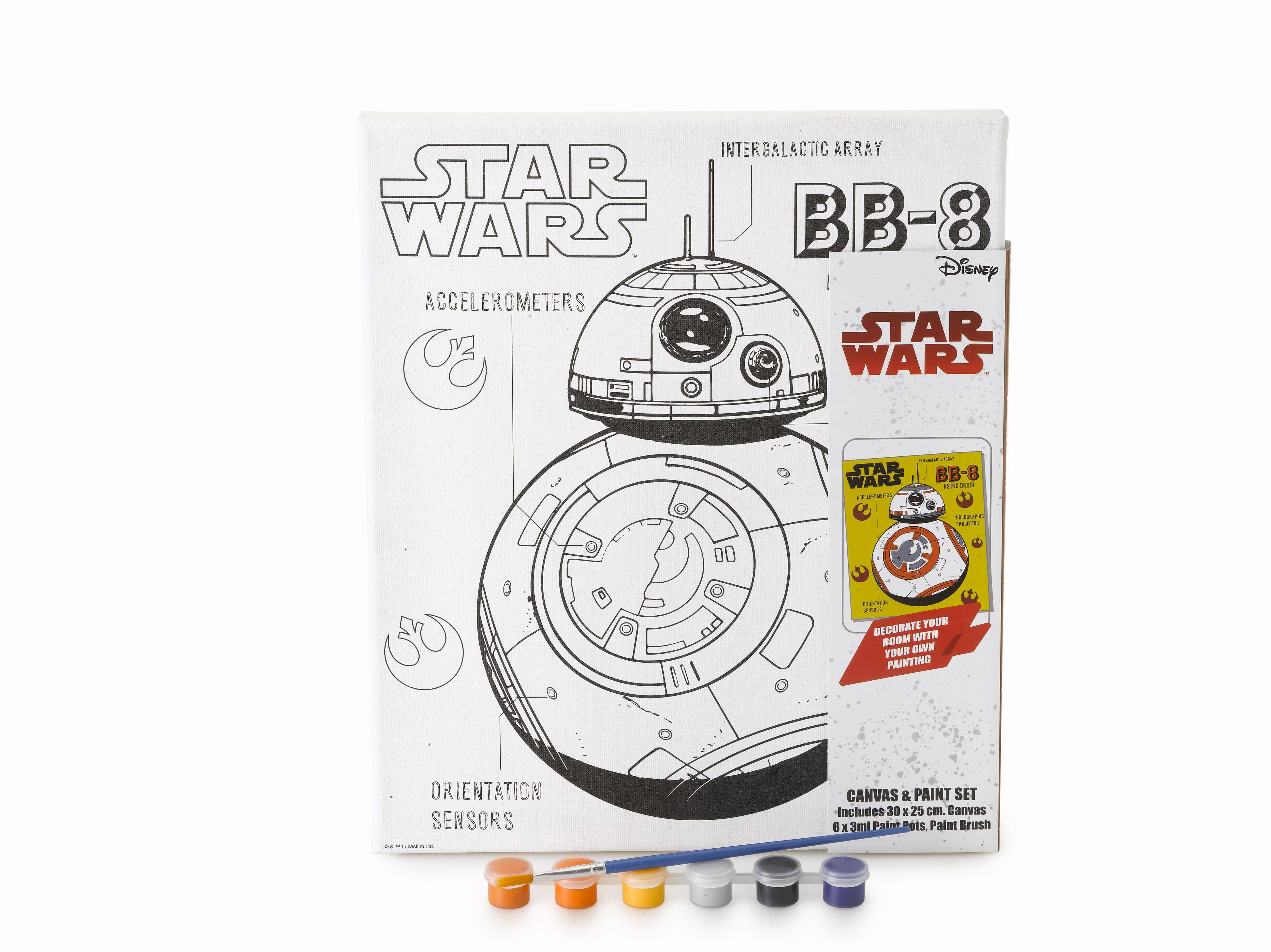 Gluman Disney Canvas and paint set, preprinted STARWARS BB-8