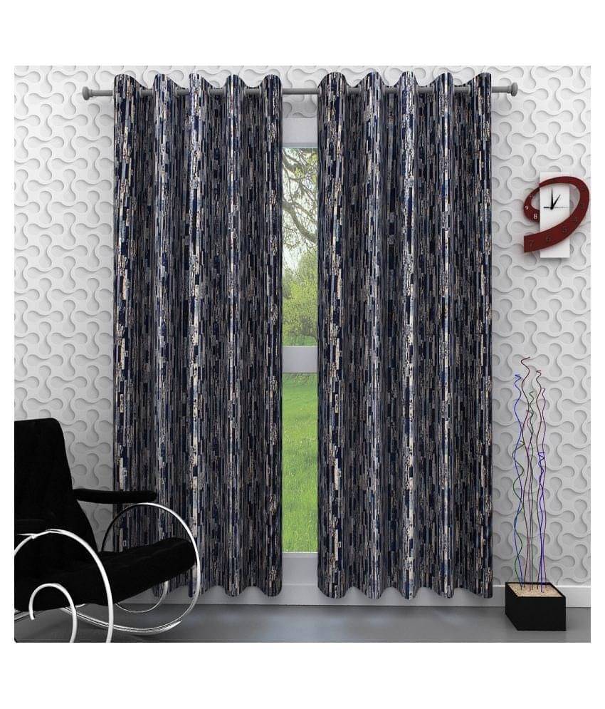 Tanishka Fabs Floral Semi-Transparent Eyelet Door Curtain 7 ft Pack of 2 -Multi Color Tanishka Fabs Floral Semi-Transparent Eyelet Door Curtain 7 ft Pack of 2 -Multi Color