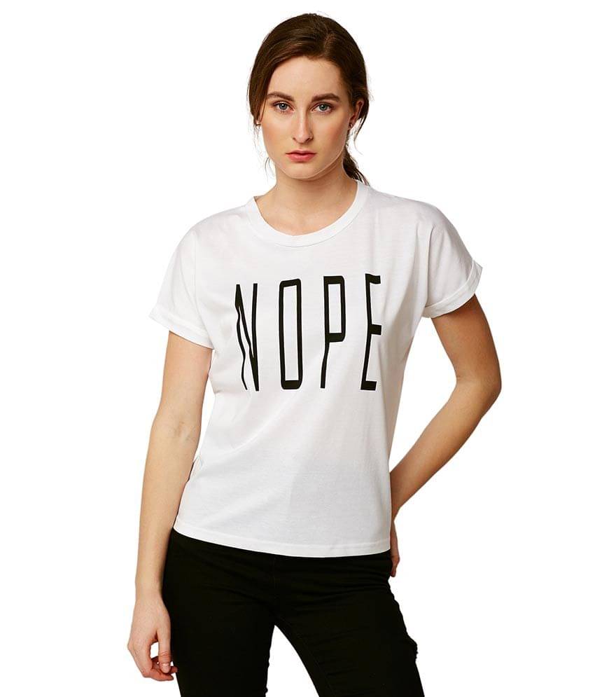     			Miss Chase Women Cotton Solid Oversized Fit Round Neck T-Shirt ( White )