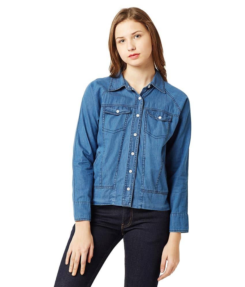 Miss Chase Denim Blue Biker - Jackets & Coats | Buy online on ZillyBuy