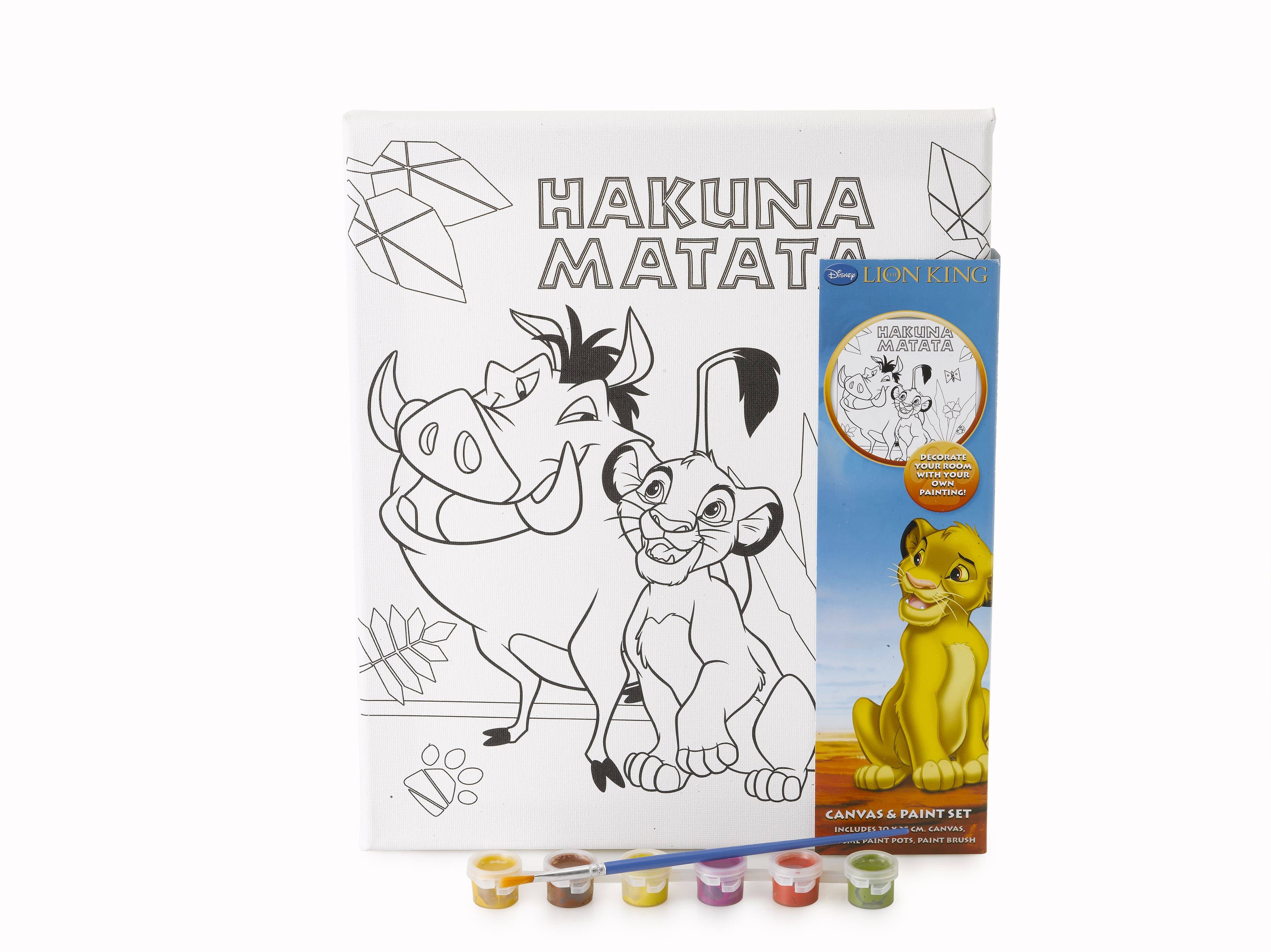 Gluman Disney Canvas and paint set, preprinted LION KING