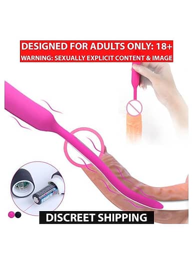 Charming 10 Frequency Urethral Vibrator Sound Catheter Male Chastity Device  Silicone Dilator Pe/nis Plug Sex Toys For Men (5.5mm/7.5mm)