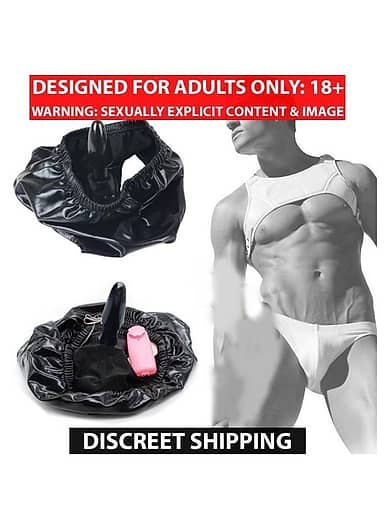 Shiny Leather Panties with Vibrating Butt Plug Underwear Sex Toy for Women