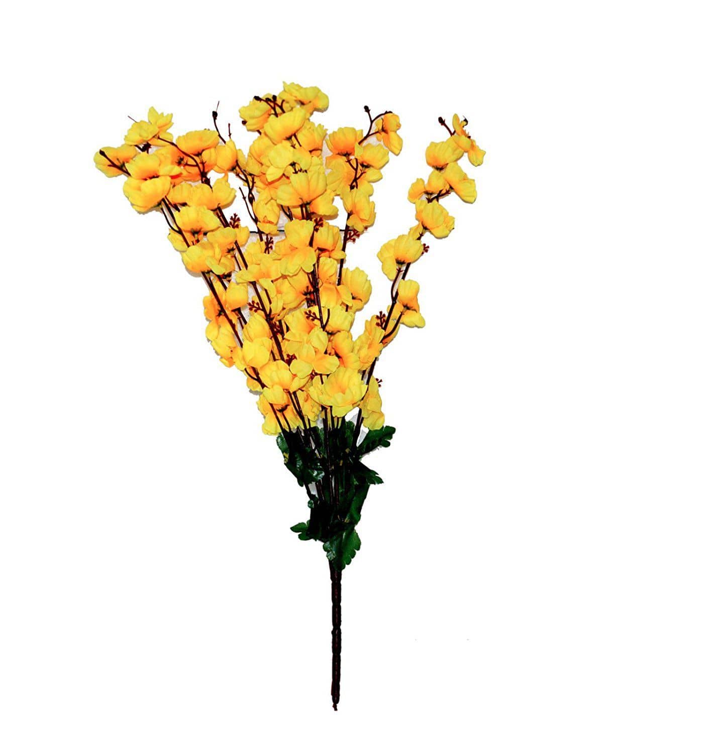 YUTIRITI Orchids Yellow Artificial Flowers Bunch - Pack of 1